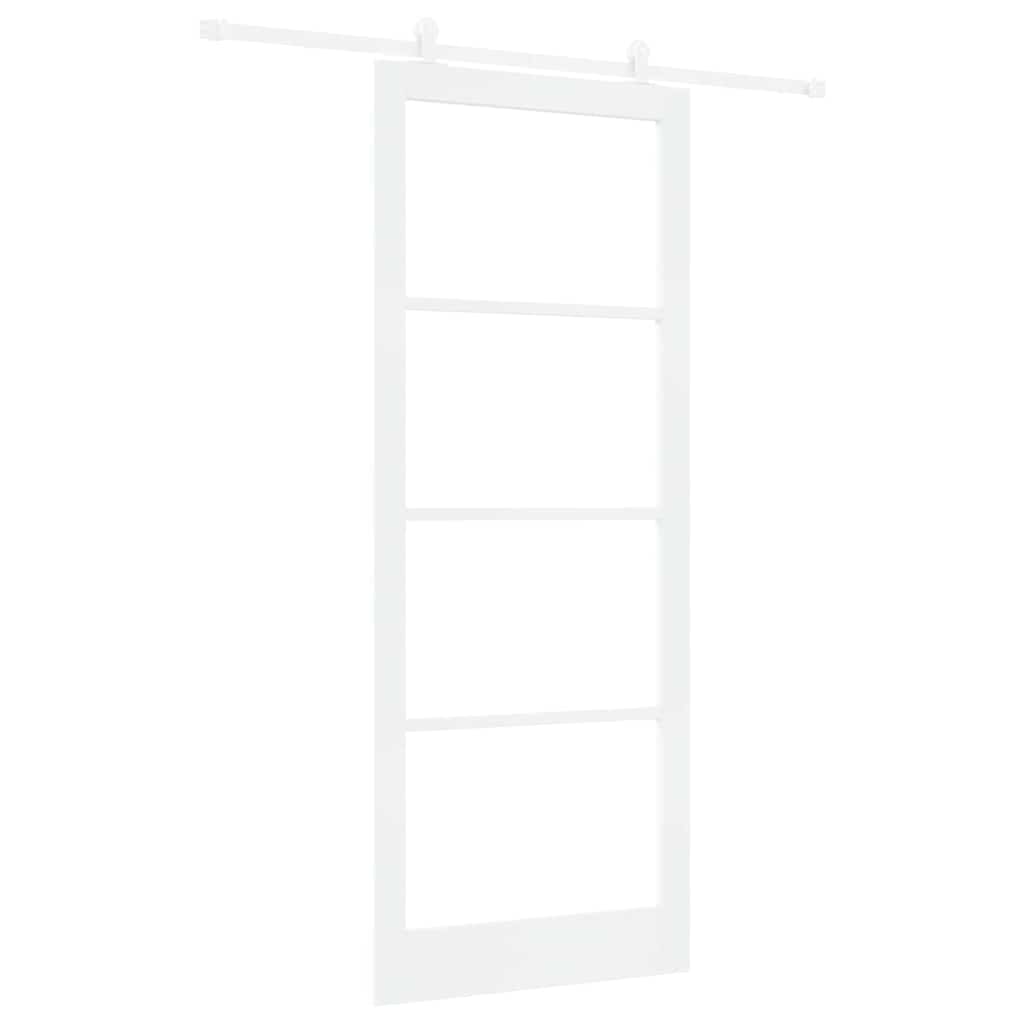 Csúszó ajtó ORKDAL Fehér 93 x 232 cm Tömör fenyőfa és üveg