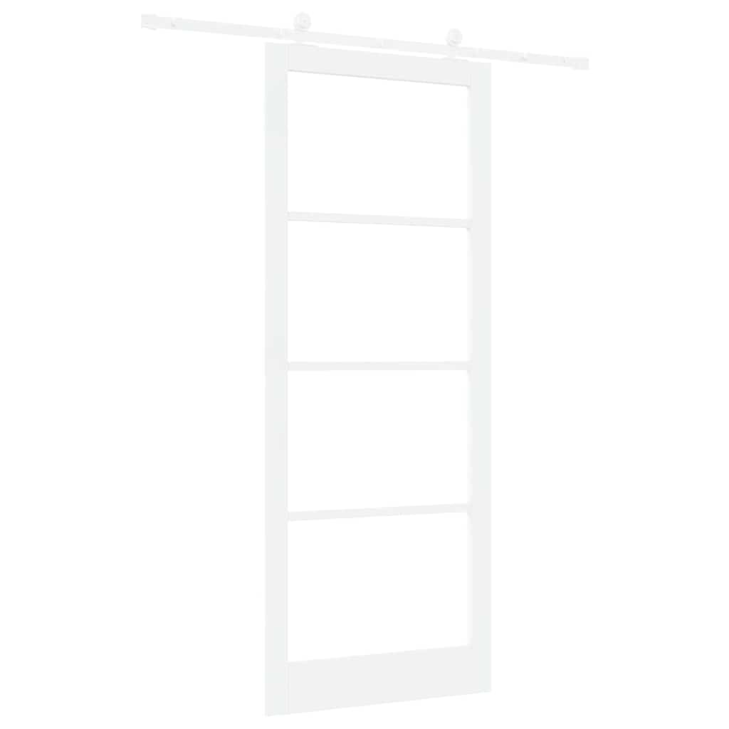 Csúszó ajtó ORKDAL Fehér 93 x 232 cm Tömör fenyőfa és üveg