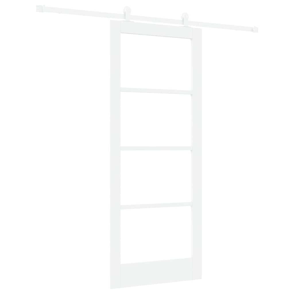 Csúszó ajtó ORKDAL Fehér 83 x 202 cm Tömör fenyőfa és üveg