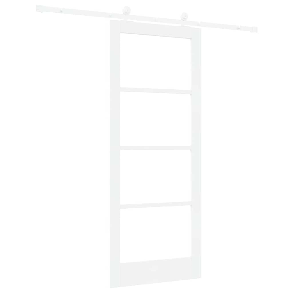 Csúszó ajtó ORKDAL Fehér 83 x 202 cm Tömör fenyőfa és üveg