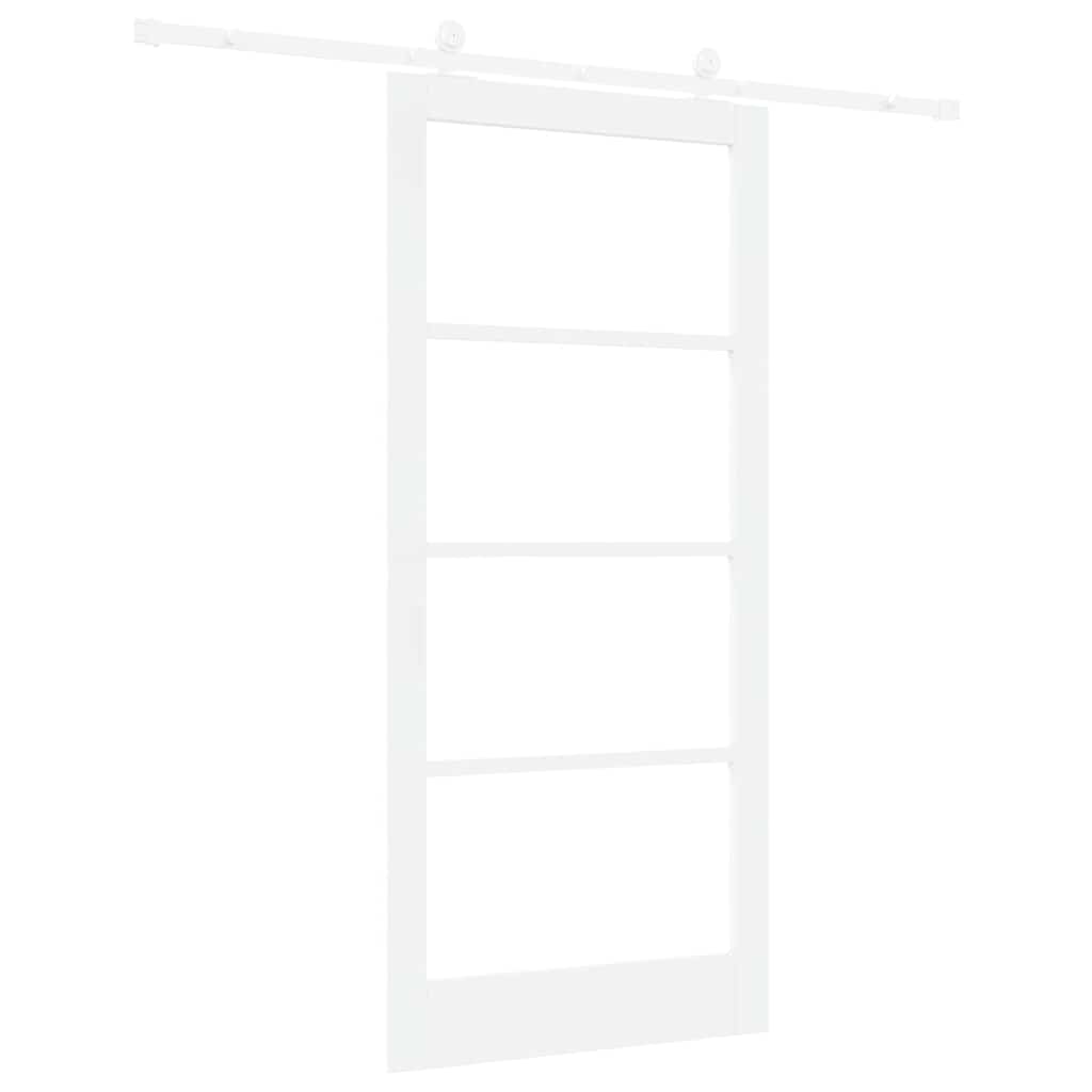 Csúszó ajtó ORKDAL Fehér 93 x 202 cm Tömör fenyőfa és üveg