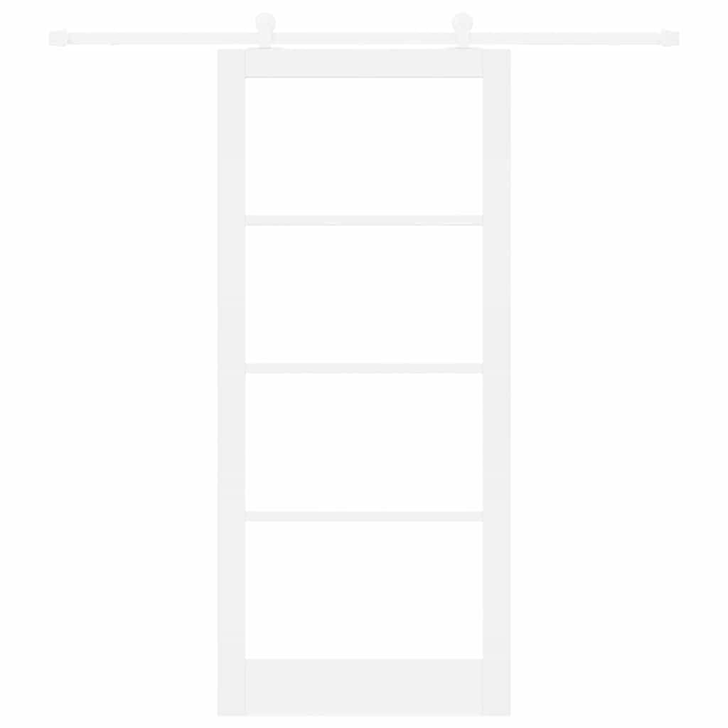 Csúszó ajtó ORKDAL Fehér 93 x 211 cm Tömör fenyőfa és üveg