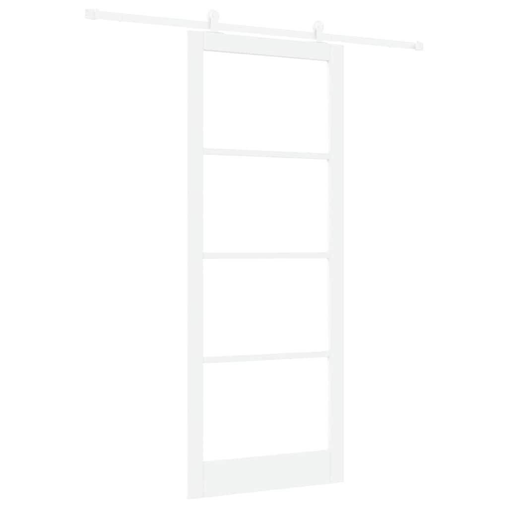 Csúszó ajtó ORKDAL Fehér 93 x 232 cm Tömör fenyőfa és üveg