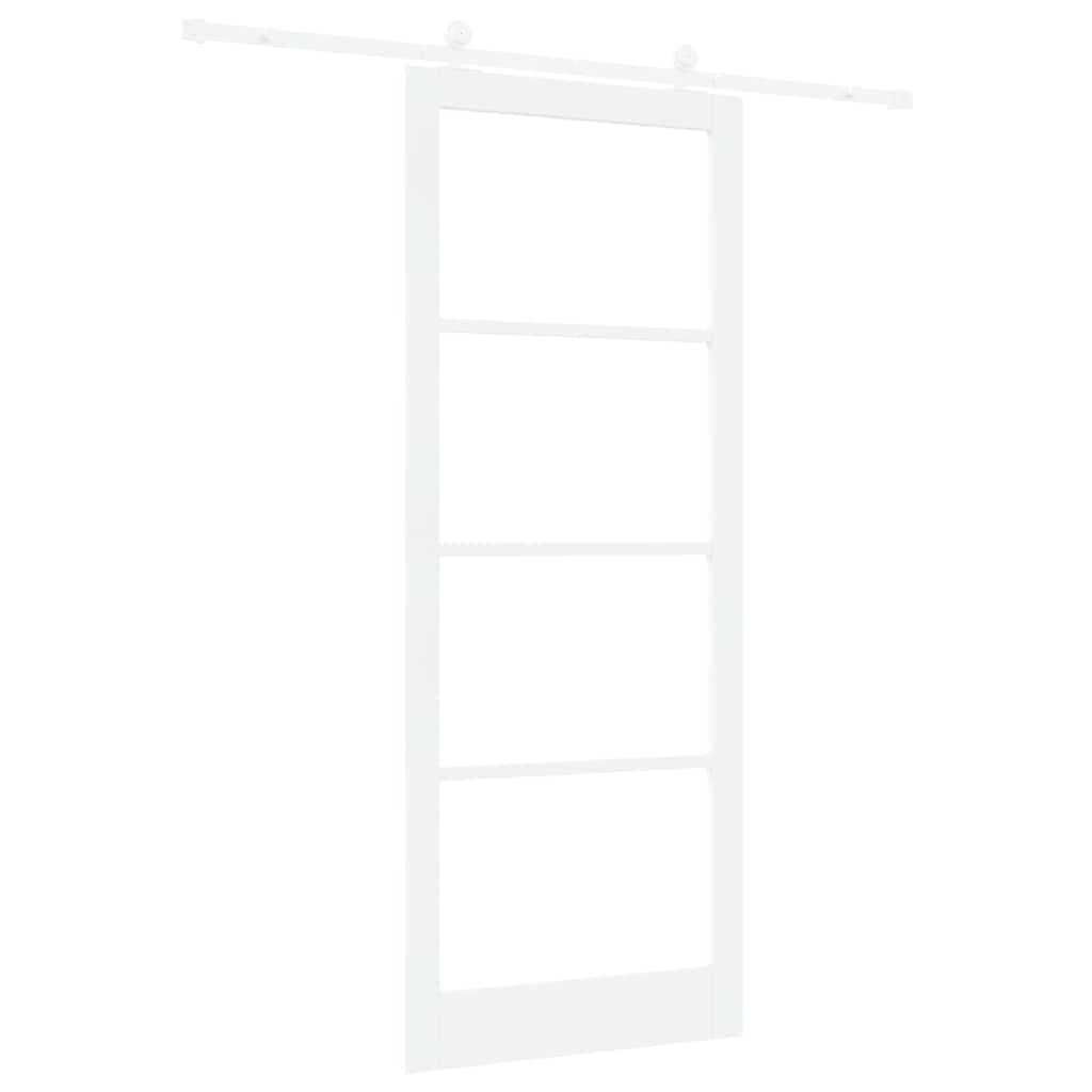 Csúszó ajtó ORKDAL Fehér 93 x 232 cm Tömör fenyőfa és üveg