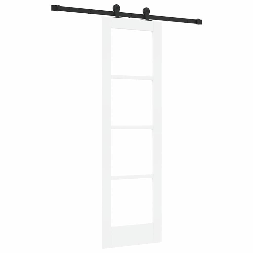 Csúszó ajtó ORKDAL Fehér 61 x 198,5 cm Tömör fenyőfa és üveg