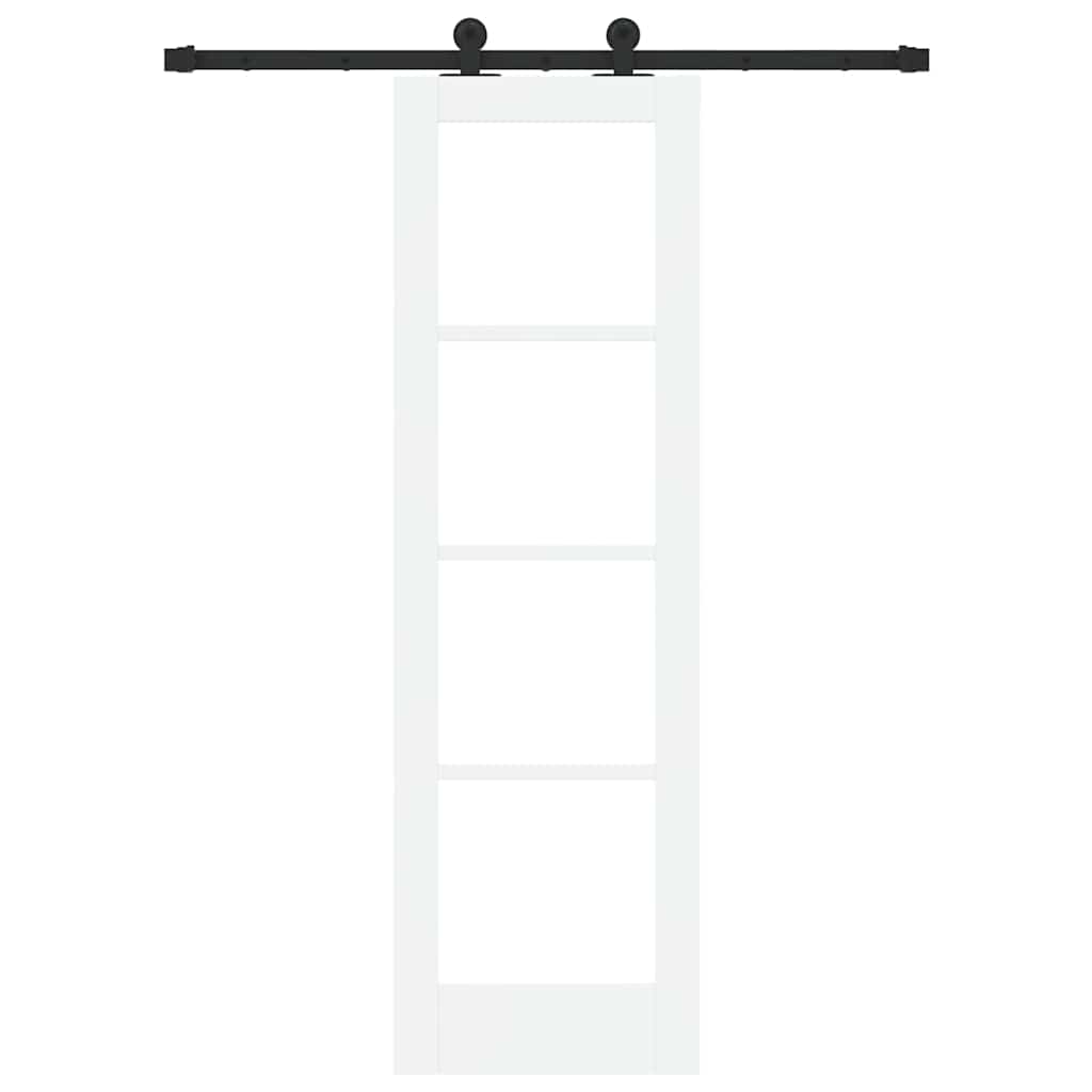 Csúszó ajtó ORKDAL Fehér 61 x 198,5 cm Tömör fenyőfa és üveg
