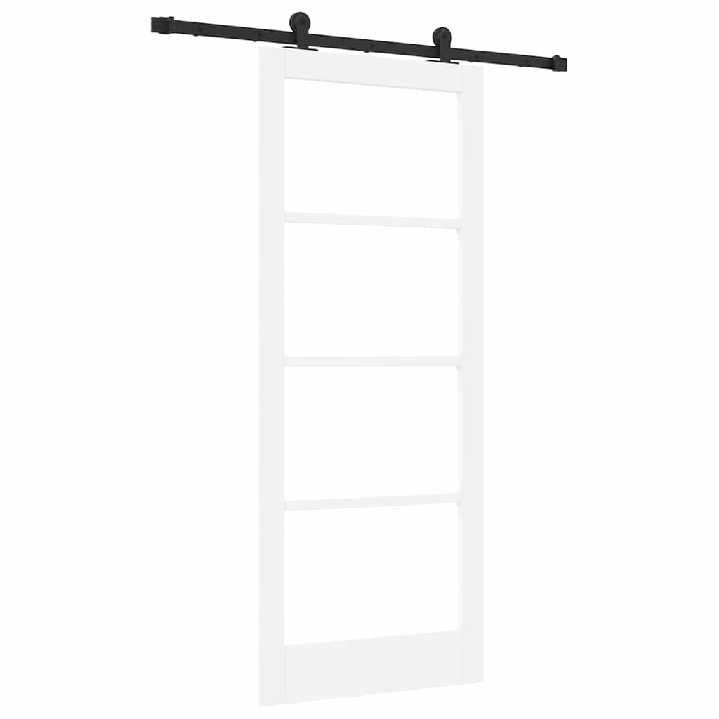 Csúszó ajtó ORKDAL Fehér 83 x 202 cm Tömör fenyőfa és üveg
