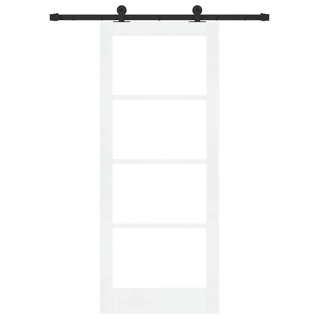 Csúszó ajtó ORKDAL Fehér 83 x 202 cm Tömör fenyőfa és üveg