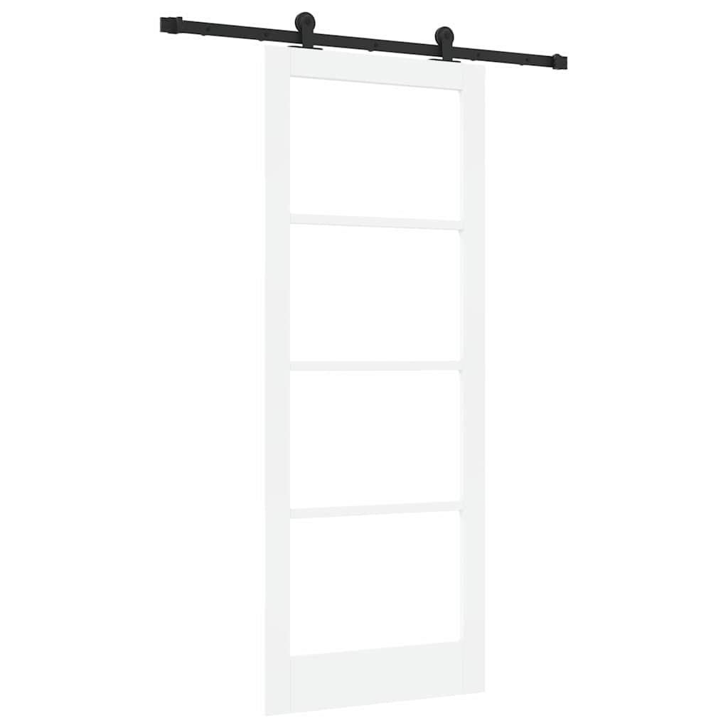 Csúszó ajtó ORKDAL Fehér 83 x 211 cm Tömör fenyőfa és üveg