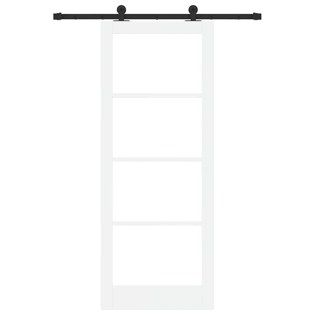Csúszó ajtó ORKDAL Fehér 83 x 211 cm Tömör fenyőfa és üveg