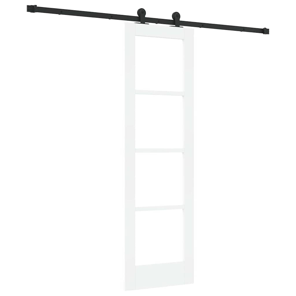 Csúszó ajtó ORKDAL Fehér 61 x 198,5 cm Tömör fenyőfa és üveg