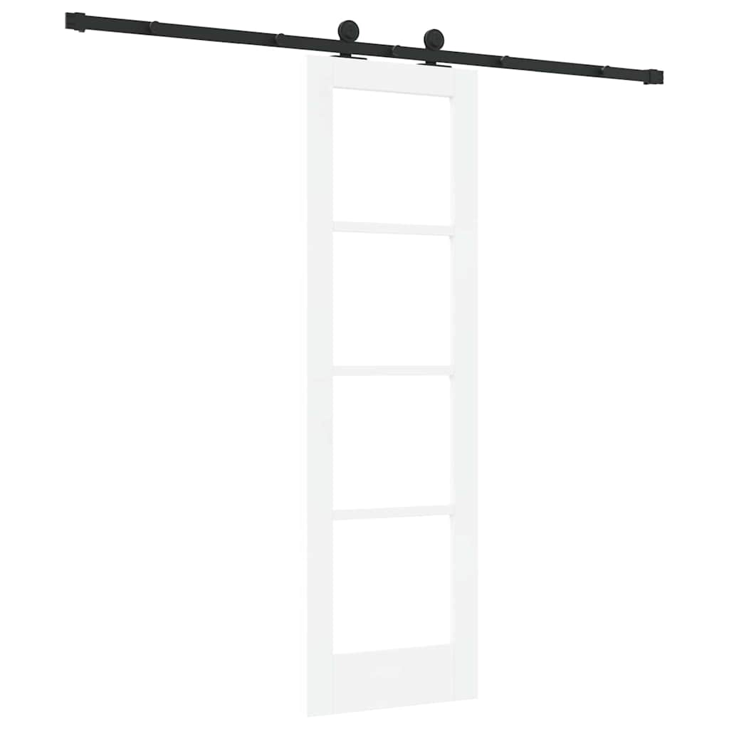 Csúszó ajtó ORKDAL Fehér 61 x 198,5 cm Tömör fenyőfa és üveg