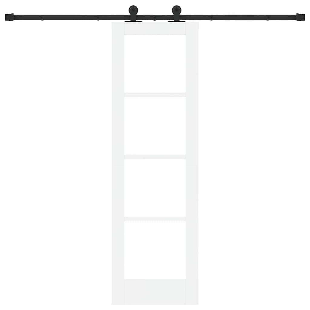 Csúszó ajtó ORKDAL Fehér 61 x 198,5 cm Tömör fenyőfa és üveg