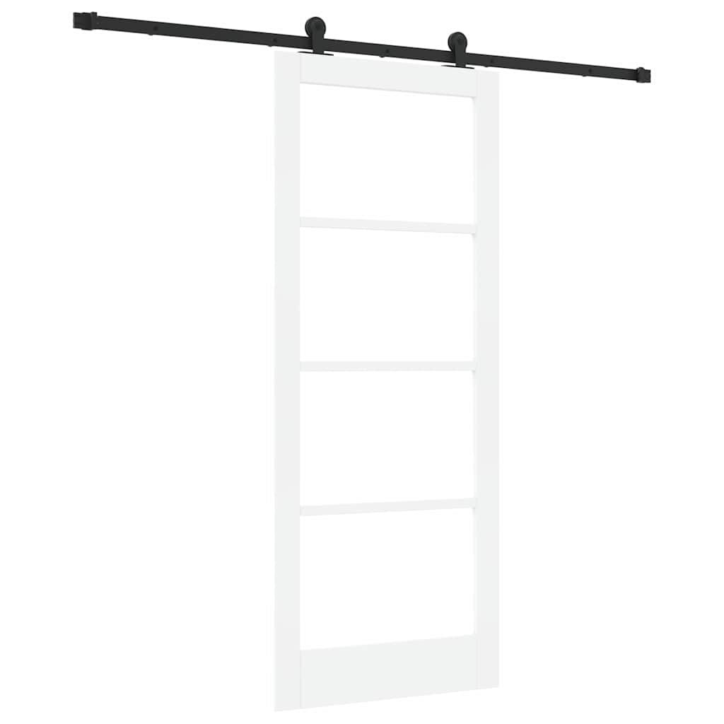 Csúszó ajtó ORKDAL Fehér 83 x 202 cm Tömör fenyőfa és üveg