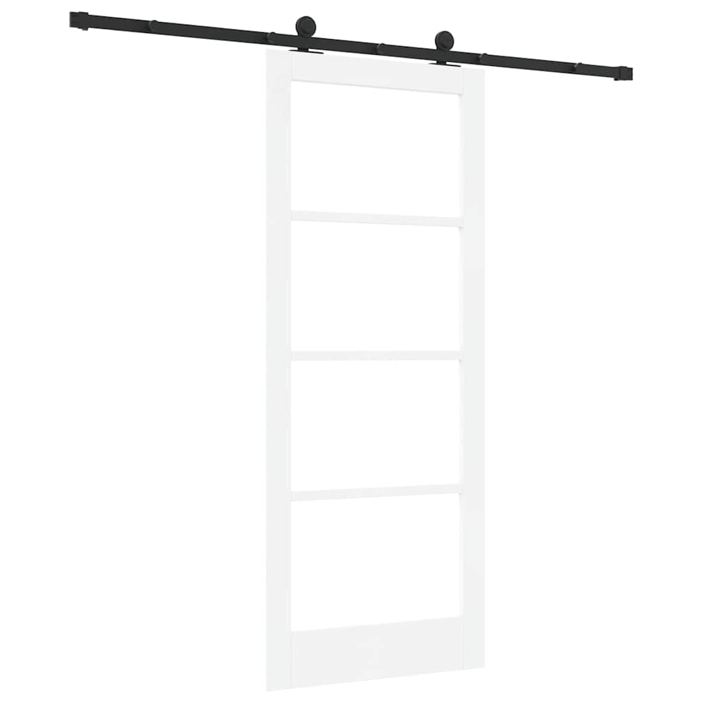 Csúszó ajtó ORKDAL Fehér 83 x 202 cm Tömör fenyőfa és üveg