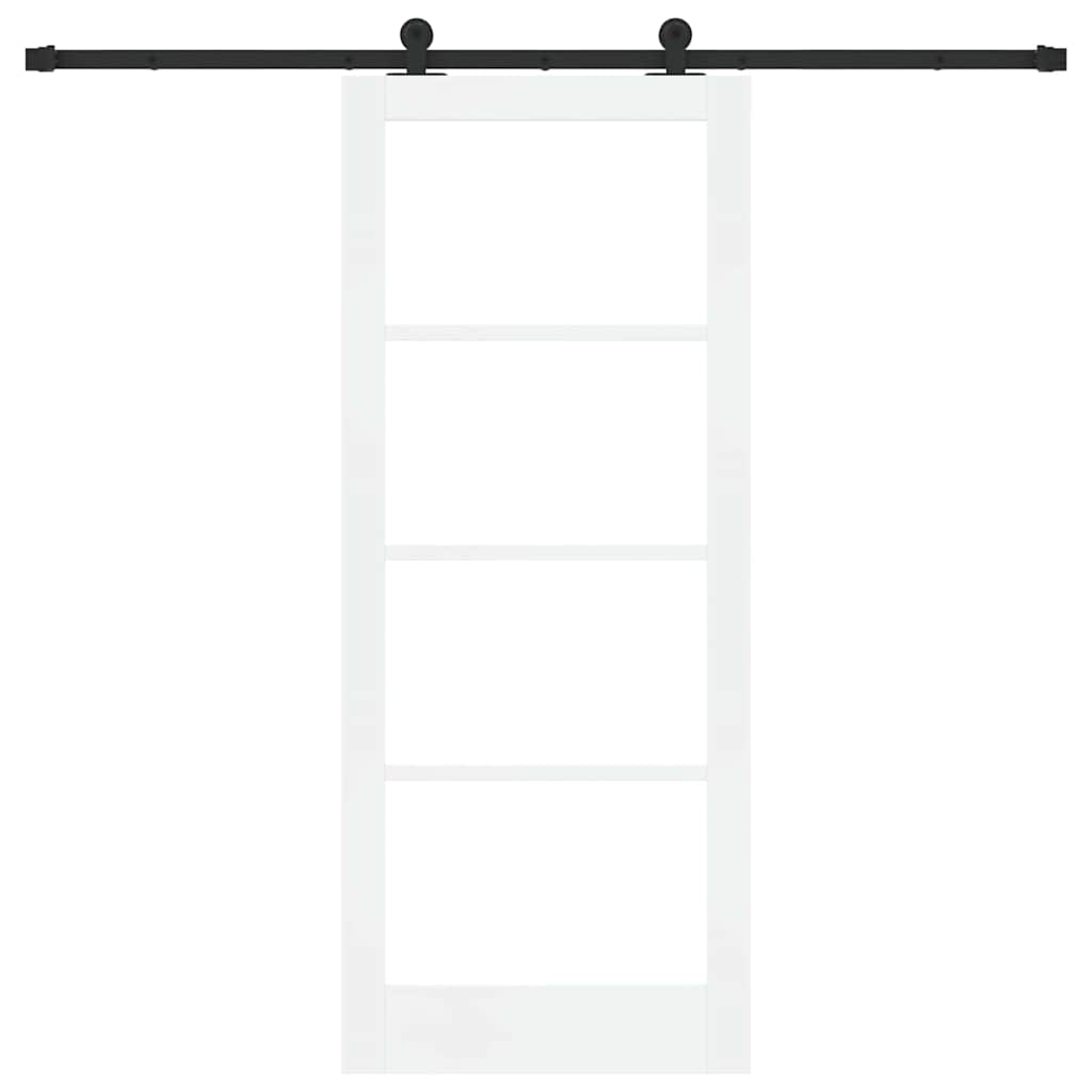 Csúszó ajtó ORKDAL Fehér 83 x 202 cm Tömör fenyőfa és üveg