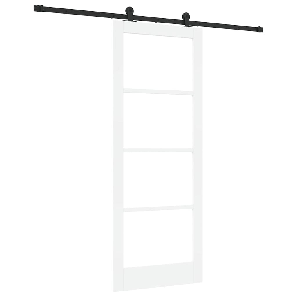 Csúszó ajtó ORKDAL Fehér 83 x 211 cm Tömör fenyőfa és üveg