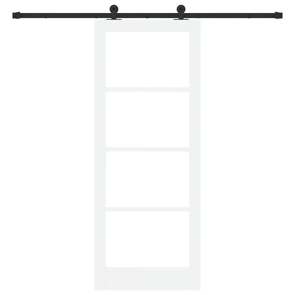 Csúszó ajtó ORKDAL Fehér 83 x 211 cm Tömör fenyőfa és üveg