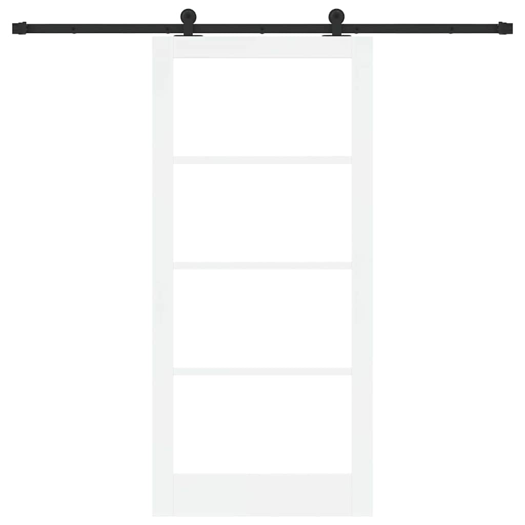 Csúszó ajtó ORKDAL Fehér 93 x 202 cm Tömör fenyőfa és üveg