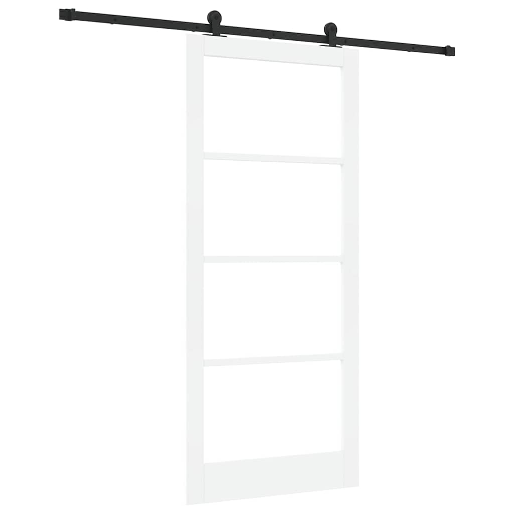 Csúszó ajtó ORKDAL Fehér 93 x 211 cm Tömör fenyőfa és üveg