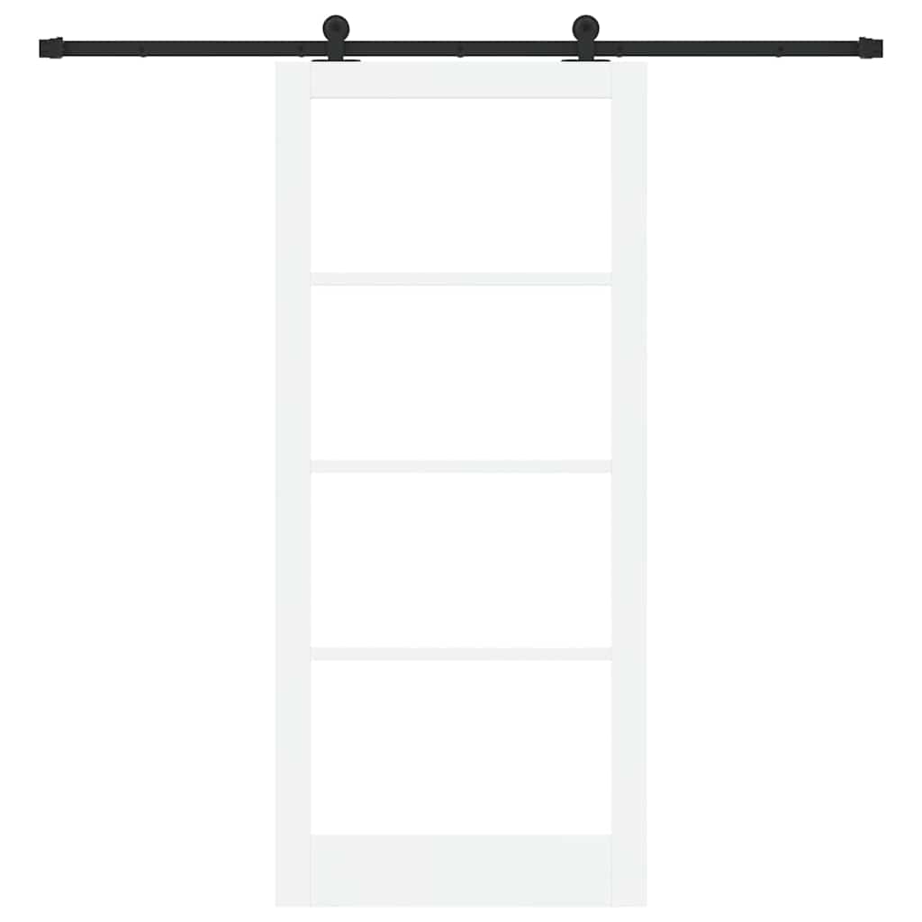 Csúszó ajtó ORKDAL Fehér 93 x 211 cm Tömör fenyőfa és üveg
