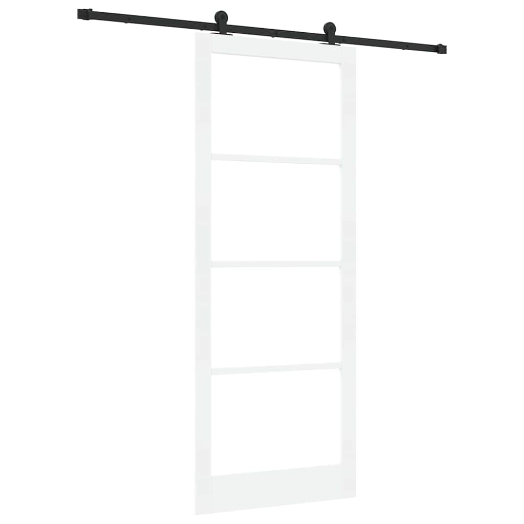 Csúszó ajtó ORKDAL Fehér 93 x 232 cm Tömör fenyőfa és üveg