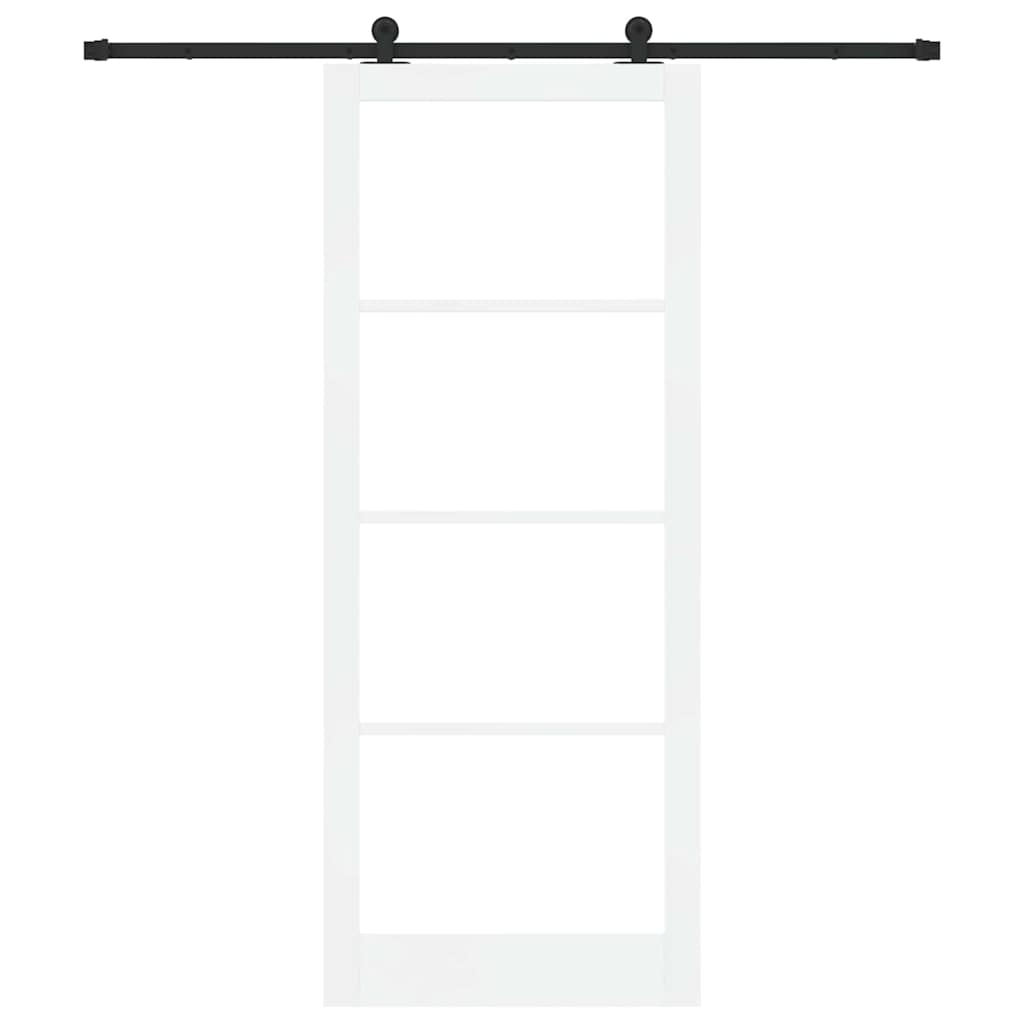Csúszó ajtó ORKDAL Fehér 93 x 232 cm Tömör fenyőfa és üveg