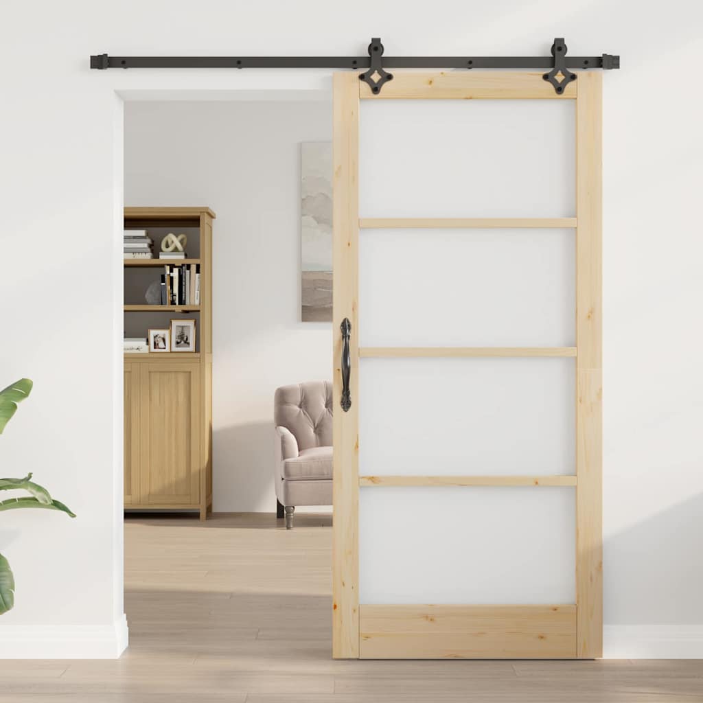 Csúszó ajtó ORKDAL Természetes és fekete 93 x 202 cm