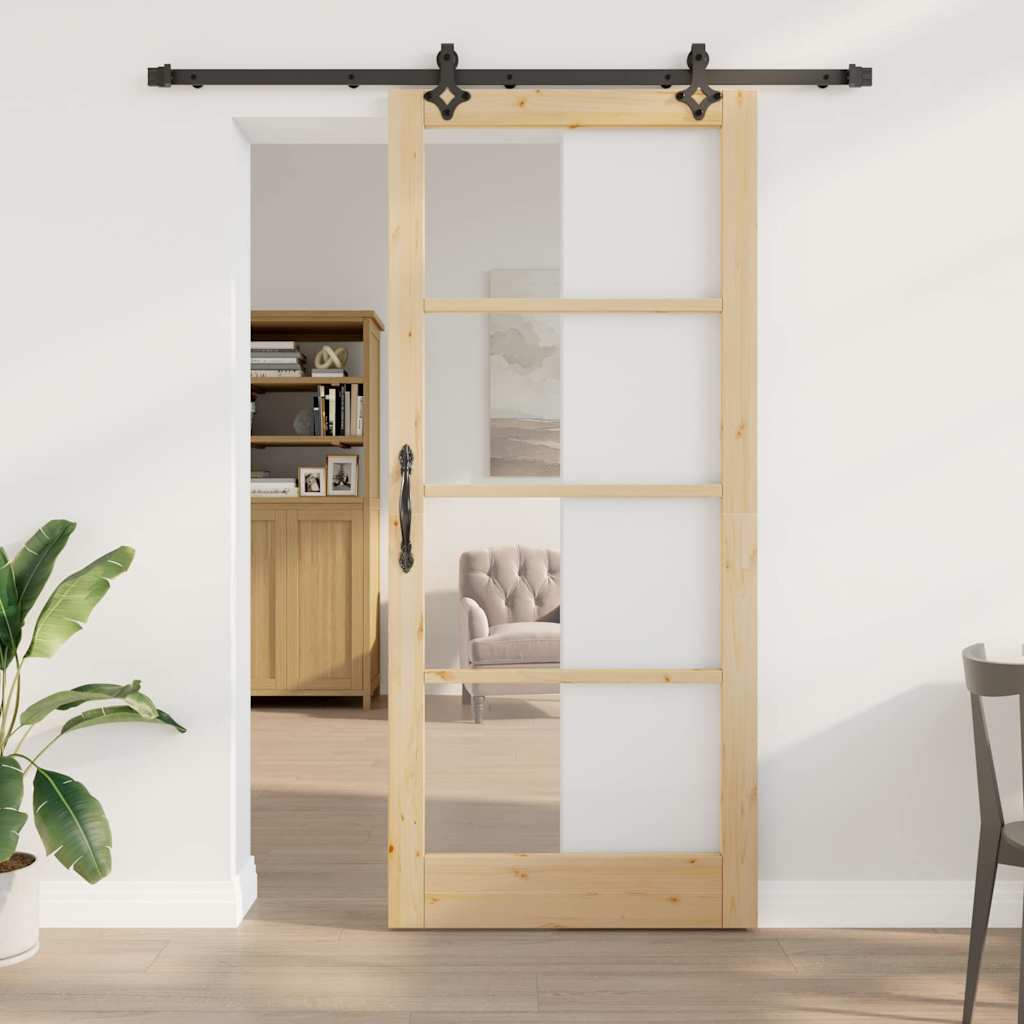 Csúszó ajtó ORKDAL Természetes és fekete 93 x 211 cm