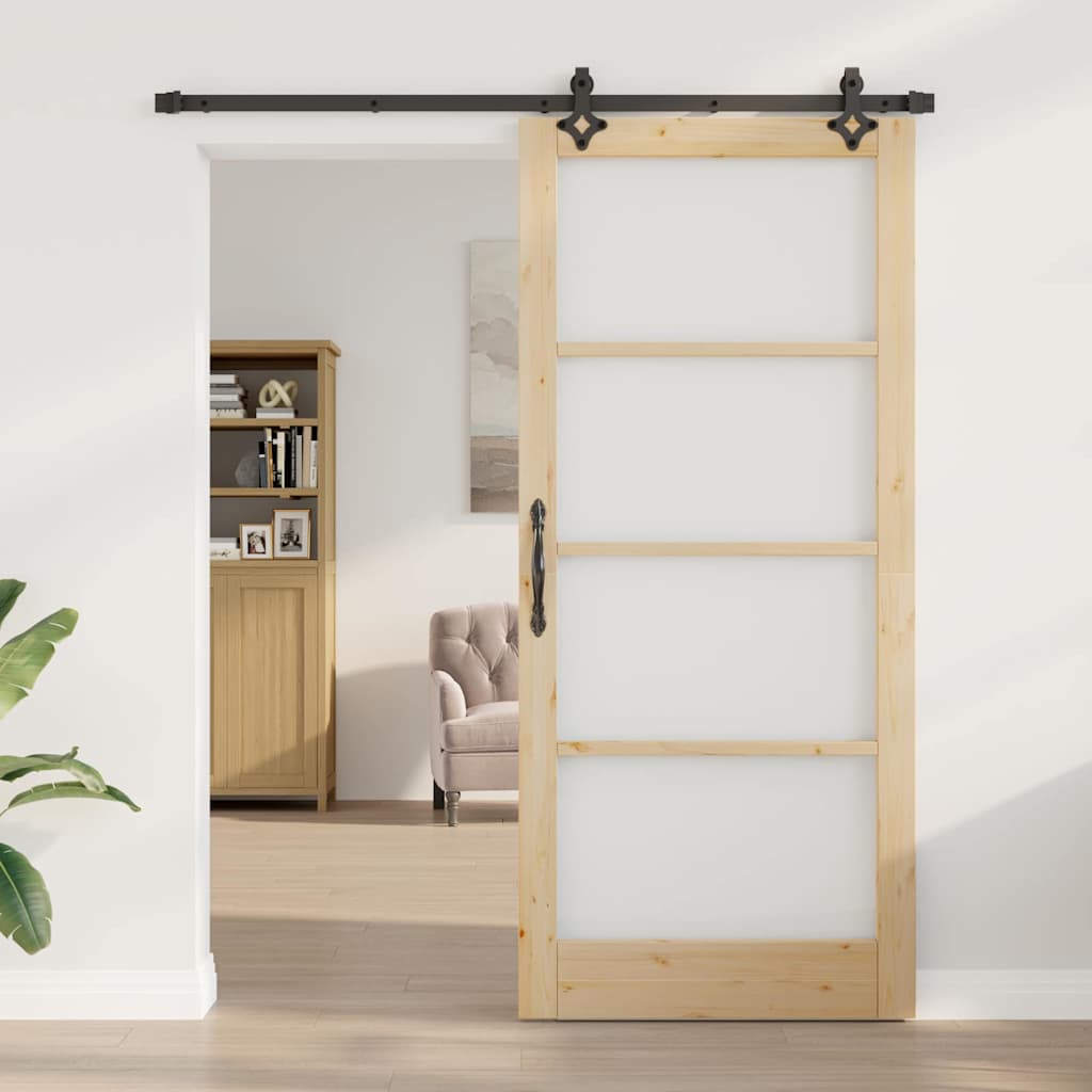 Csúszó ajtó ORKDAL Természetes és fekete 93 x 211 cm
