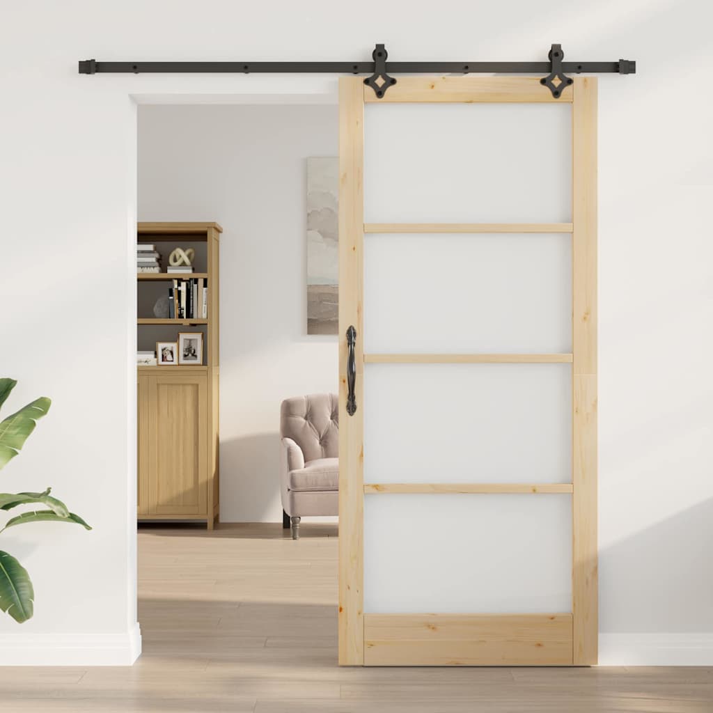 Csúszó ajtó ORKDAL Természetes és fekete 93 x 211 cm