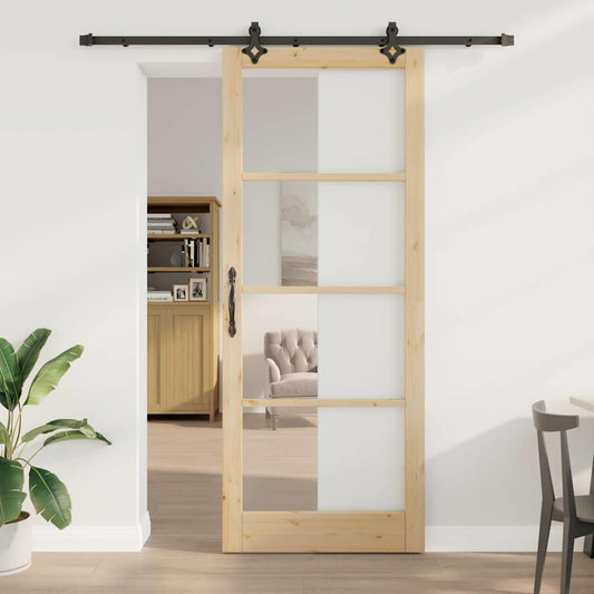 Csúszó ajtó ORKDAL Természetes és fekete 93 x 232 cm