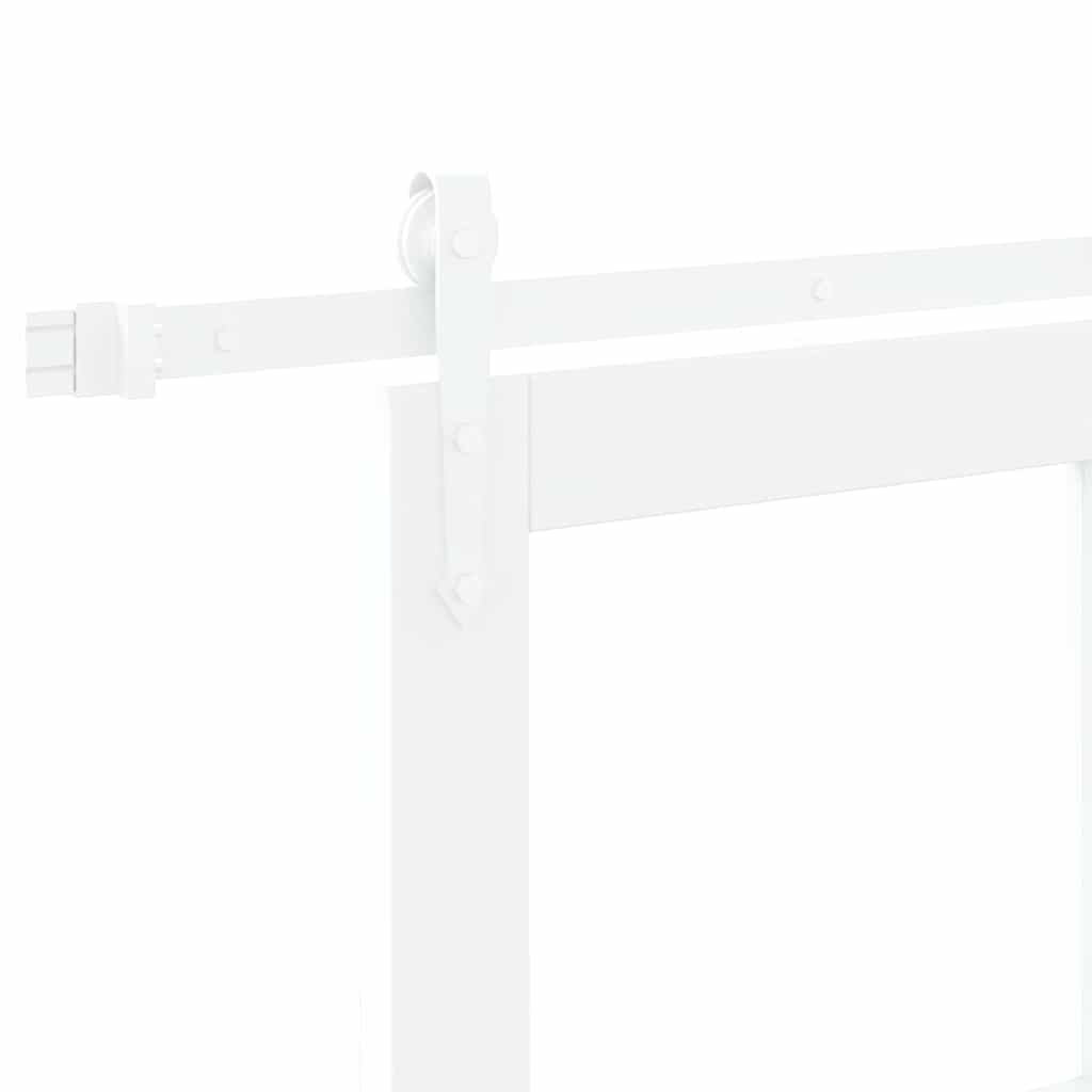 Csúszó ajtó Fehér 83 x 211 cm Tömör fenyőfa és üveg