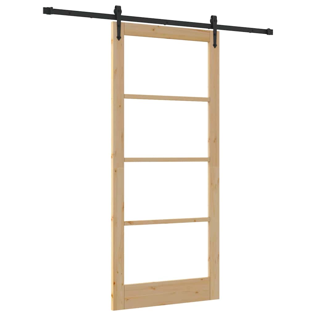 Csúszó ajtó Természetes és fekete 93 x 211 cm