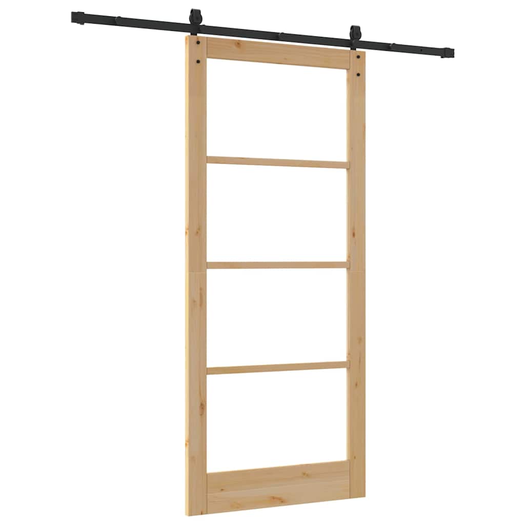 Csúszó ajtó Természetes és fekete 93 x 211 cm