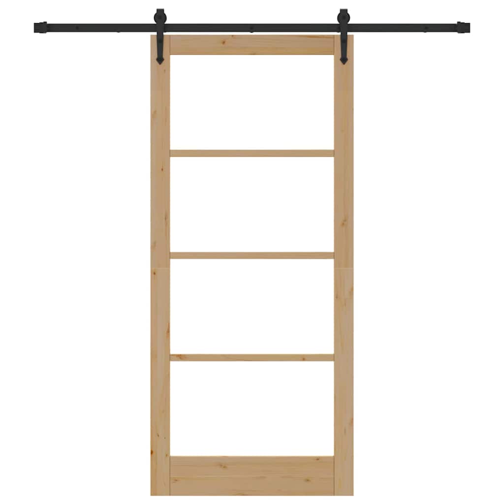 Csúszó ajtó Természetes és fekete 93 x 211 cm