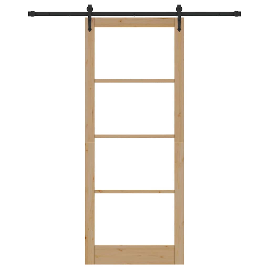Csúszó ajtó Természetes és fekete 93 x 232 cm