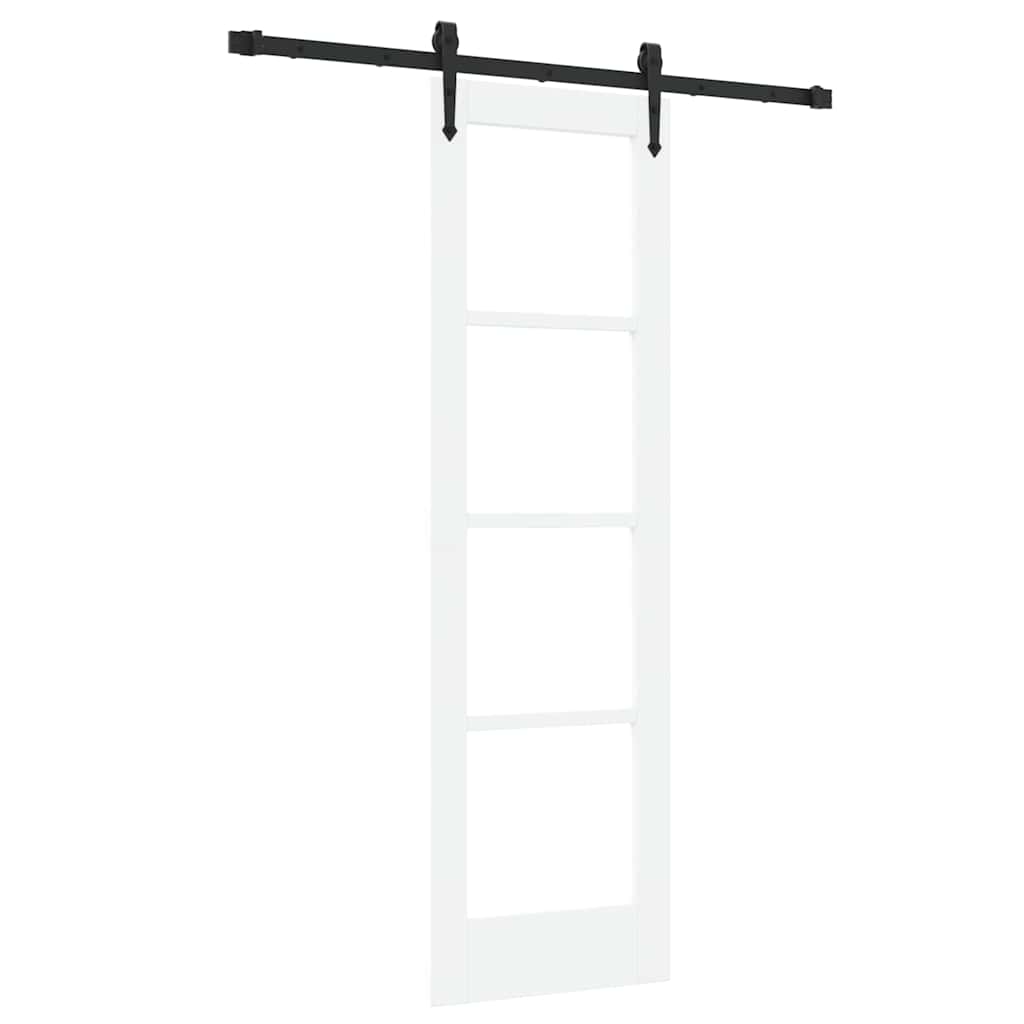 Csúszó ajtó ORKDAL Fehér 61 x 198,5 cm Tömör fenyőfa és üveg