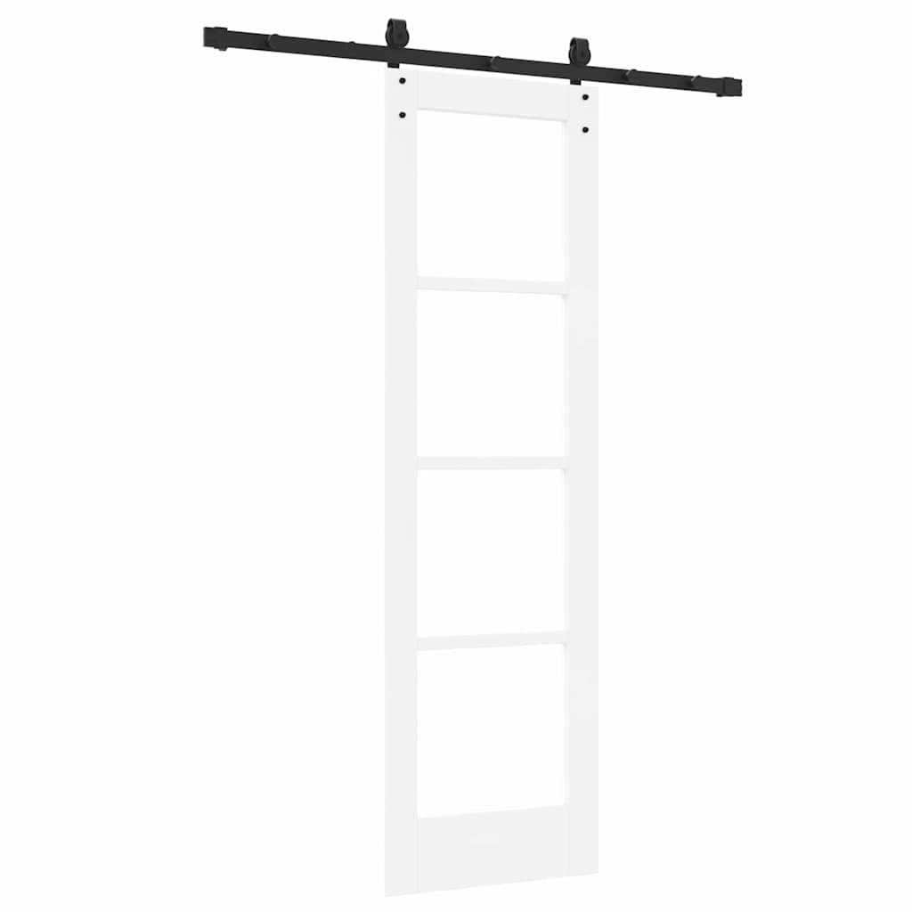 Csúszó ajtó ORKDAL Fehér 61 x 198,5 cm Tömör fenyőfa és üveg