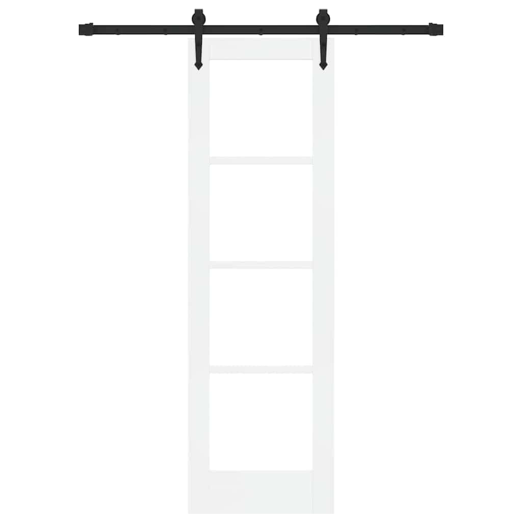 Csúszó ajtó ORKDAL Fehér 61 x 198,5 cm Tömör fenyőfa és üveg
