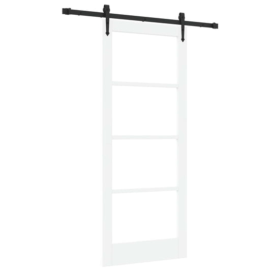 Csúszó ajtó ORKDAL Fehér 83 x 202 cm Tömör fenyőfa és üveg