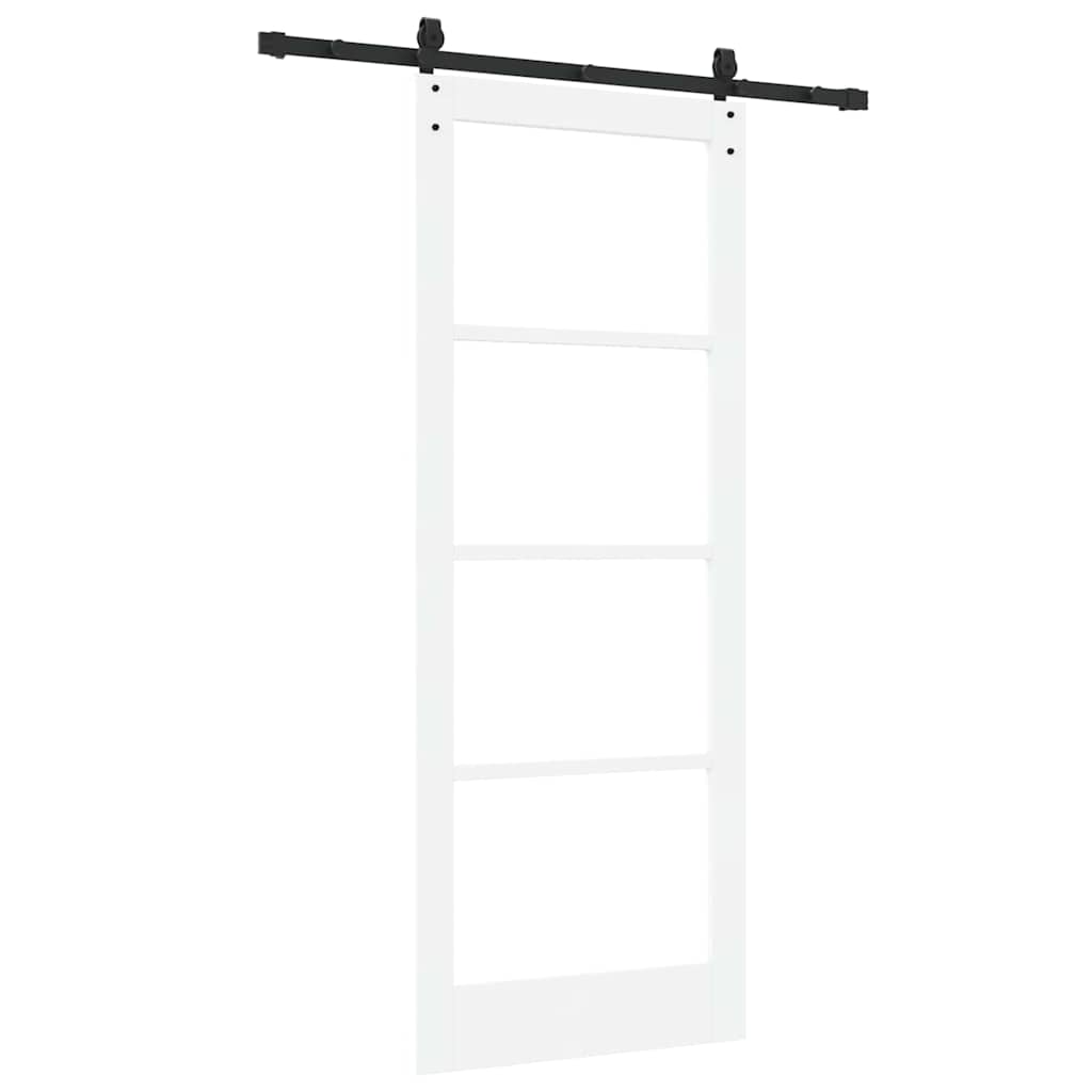 Csúszó ajtó ORKDAL Fehér 83 x 211 cm Tömör fenyőfa és üveg