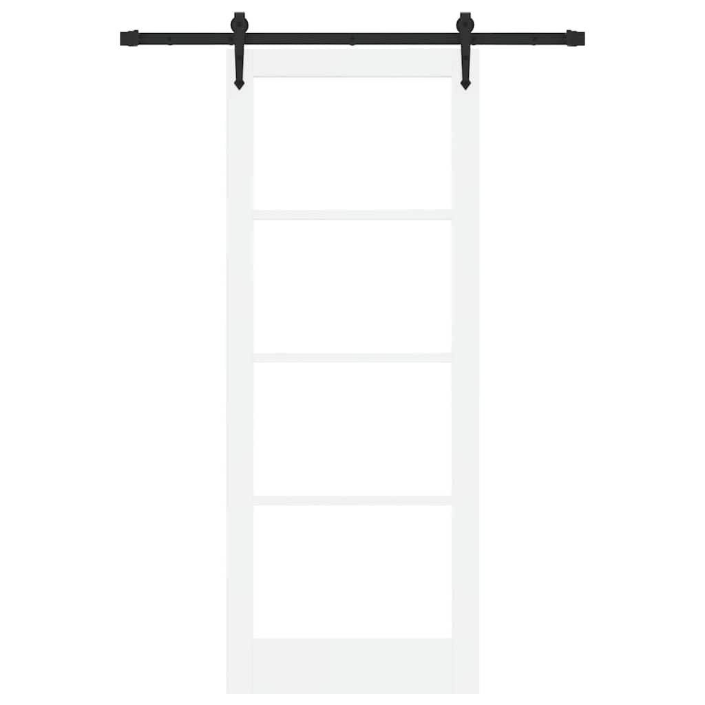 Csúszó ajtó ORKDAL Fehér 83 x 211 cm Tömör fenyőfa és üveg
