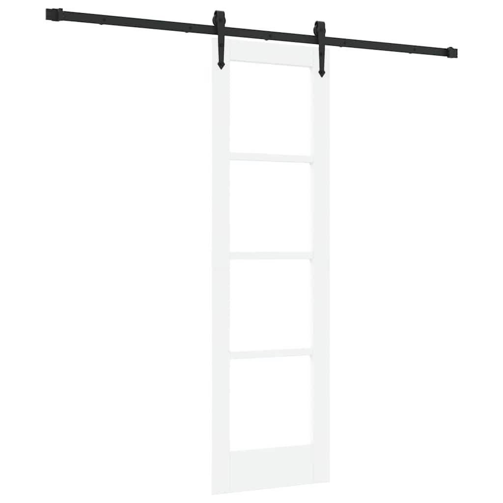 Csúszó ajtó ORKDAL Fehér 61 x 198,5 cm Tömör fenyőfa és üveg