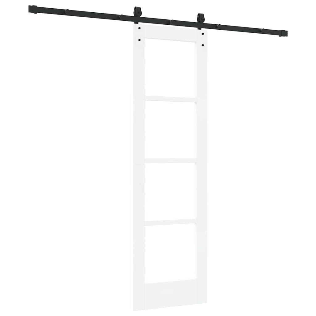 Csúszó ajtó ORKDAL Fehér 61 x 198,5 cm Tömör fenyőfa és üveg