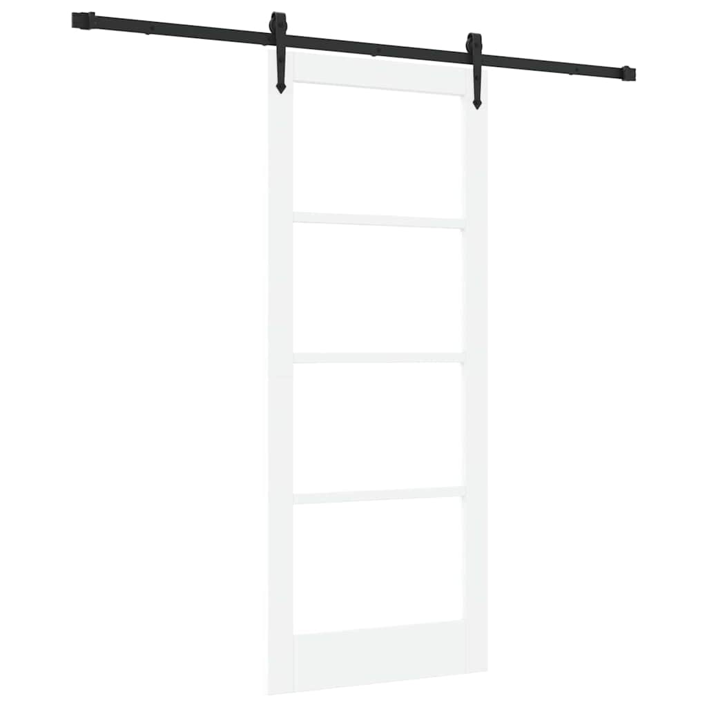 Csúszó ajtó ORKDAL Fehér 83 x 202 cm Tömör fenyőfa és üveg