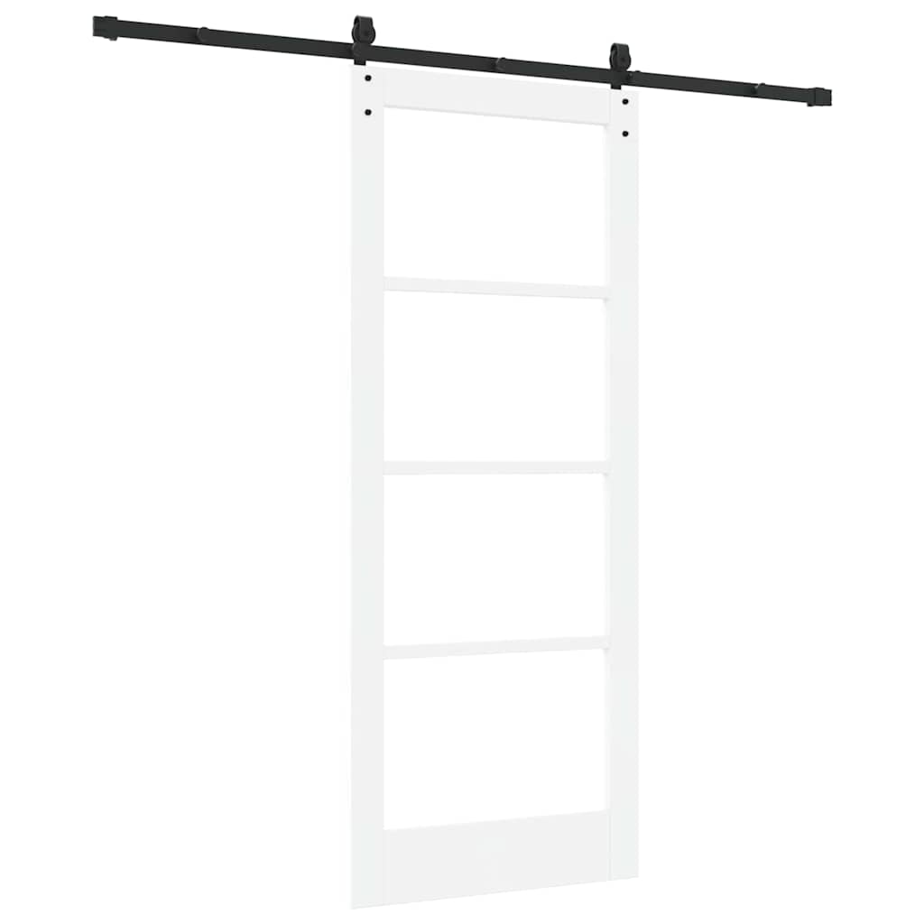 Csúszó ajtó ORKDAL Fehér 83 x 202 cm Tömör fenyőfa és üveg
