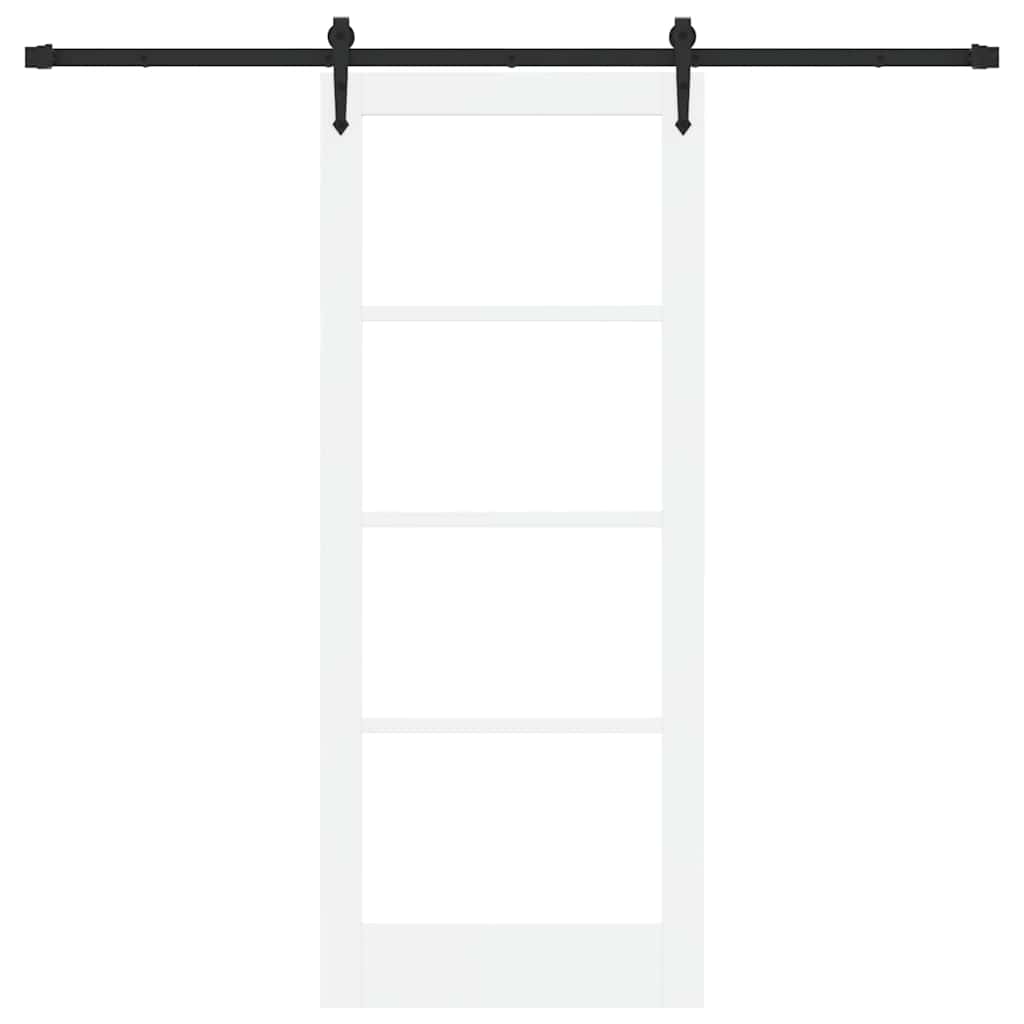 Csúszó ajtó ORKDAL Fehér 83 x 202 cm Tömör fenyőfa és üveg