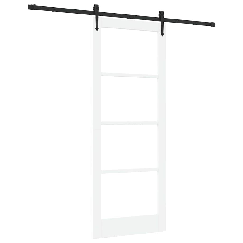 Csúszó ajtó ORKDAL Fehér 83 x 211 cm Tömör fenyőfa és üveg