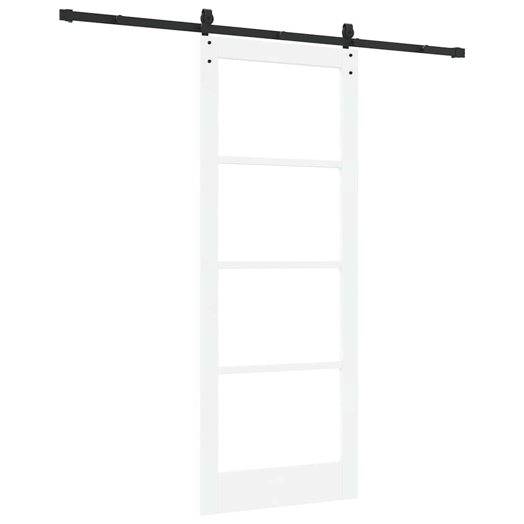 Csúszó ajtó ORKDAL Fehér 83 x 211 cm Tömör fenyőfa és üveg